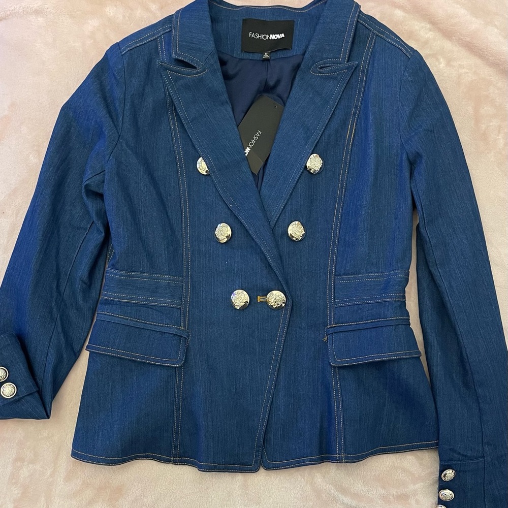 Denim Blazer by Fashion Nova